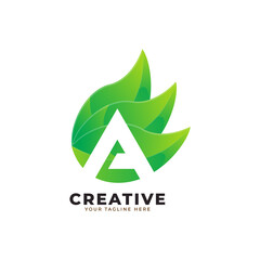 Fototapeta premium Nature Green Leaf Letter A Logo Design. monogram logo. Green Leaves Alphabet Icon. Usable for Business, Science, Healthcare, Medical and Nature Logos.Flat Vector Logo Design Template Element. Eps10