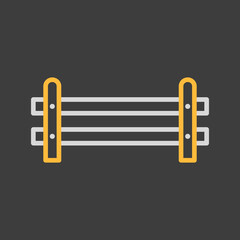 Wooden farm fence from crossed planking icon