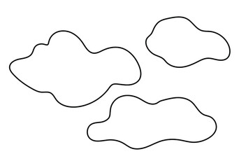 vector simple outline clouds illustration, wallpaper and backround