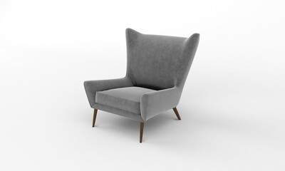 Chair Side View furniture 3D Rendering