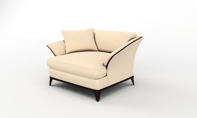 Single Sofa Chair side View furniture 3D Rendering