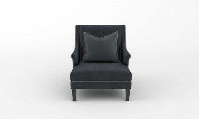 Single Sofa Chair front View furniture 3D Rendering