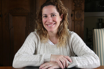 woman portrait indoors looking to camera