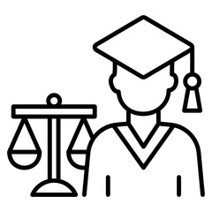 Law Student concept vector icon design, Law Firm and Legal institutions Stock illustration, Juris Doctor Symbl