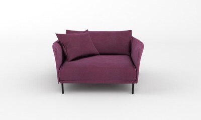 Single Sofa Chair front View furniture 3D Rendering