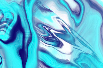 Blue flowing liquid waves abstract motion blurred background.