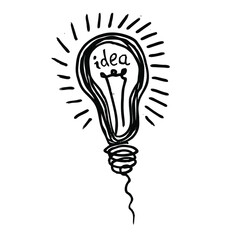 light bulb idea, doodle sketch