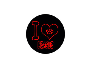 Obraz premium I love Beagle