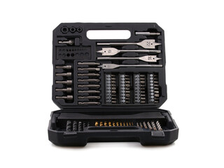Drill and screwdriver bit set isolated on white