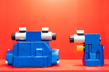 Double or dual and single coil solenoid hydraulic valve actuated and pilot operated on table