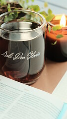 Coffee mug with inscription for the glory of God for daily inspiration 