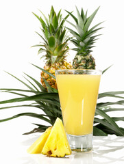 Pineapple Juice on white Background - Isolated