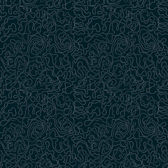 Seamless dark pattern with white tangled lines
