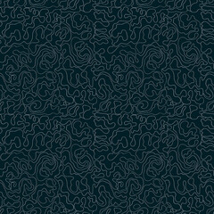 Seamless dark pattern with white tangled lines
