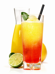 Frozen Campari Orange Cocktail on white Background - Isolated