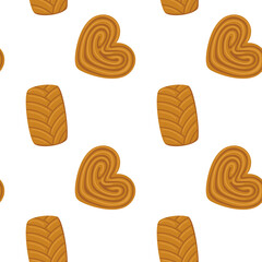 Baking pattern. A set of pastries from a bakery or pastry shop. Bakery or cafe concept. Vector illustration.