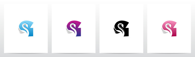 Swan On Letter Logo Design G