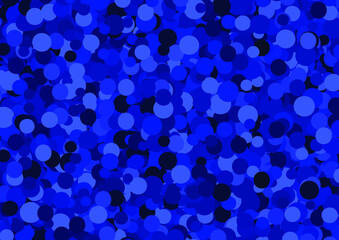 Blue circles background. Blue confetti. Vector illustration.

