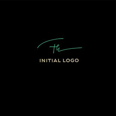 Initial Th beauty monogram and elegant logo design
