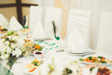 Decorations for the wedding ceremony. Beautiful flowers
