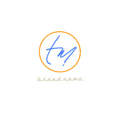 Initial tm t m beauty monogram and elegant logo design
