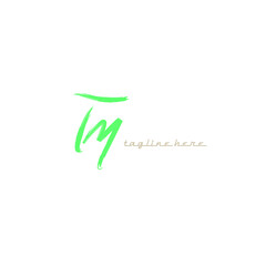 Initial Tm T m beauty monogram and elegant logo design