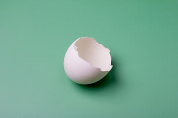 a broken eggshell. The shell of a hatched chick