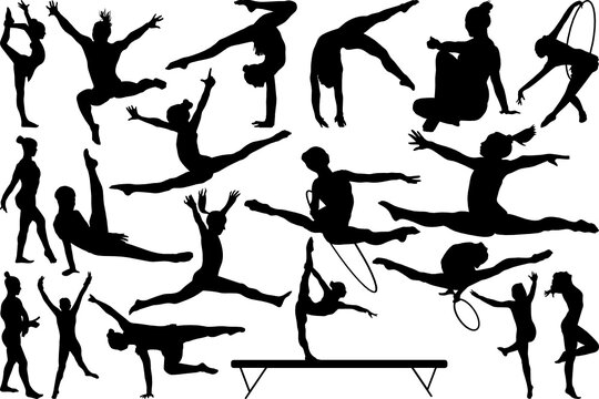Download 14 817 Best Gymnast Silhouette Images Stock Photos Vectors Adobe Stock