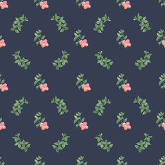 Floral pattern on blue background
