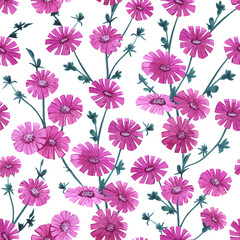 Pattern of pink meadow flowers