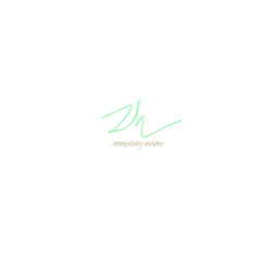 Initial zh beauty monogram and elegant logo design