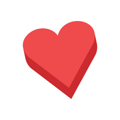 Heart vector icon. Flat style 3d illustration. Love representation. Valentine's day symbol.