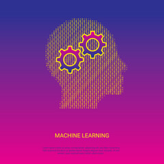 Machine learning modern artificial intelligence concept. Digital brain science innovation vector illustration
