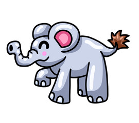 Stylized Adorable Happy Elephant