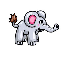 Stylized Adorable Happy Elephant