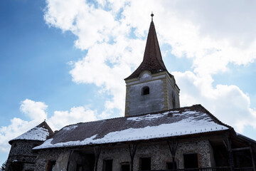 Fototapeta na wymiar Sukosd Bethlen castle, medieval construction, Racos village, Brasov, Romania.