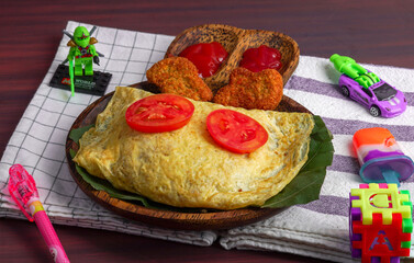 Indonesian omurice with chicken nugget