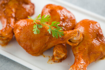 Raw marinated chicken