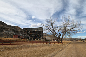 Atlas coal mine at East Coulee Alberta in early spring