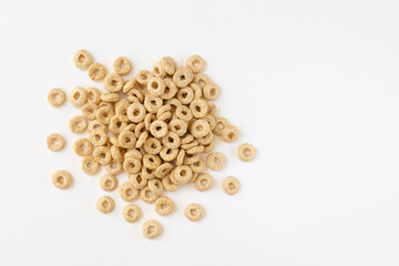 heap cereals ring isolated on white background