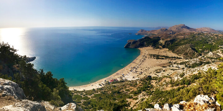 view to the sea from the top of the mountain, Greece