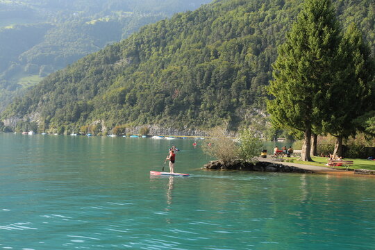 Lake Thun near the Interlaken in Switzerland.