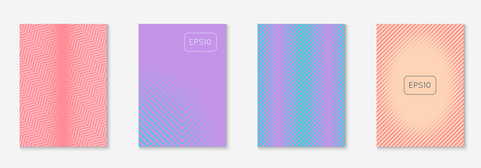 Gradient cover template with line geometric elements and shapes.