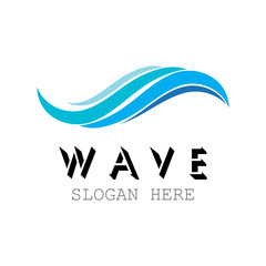 Water wave icon vector illustration design logo
