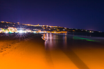View of Vasto from the beach at night (Abruzzo - Italy)