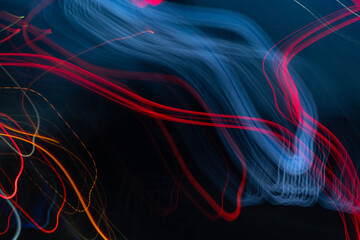Abstract long exposure shot of light trail 