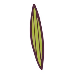 Long thin leaf icon, hand drawn and outline style