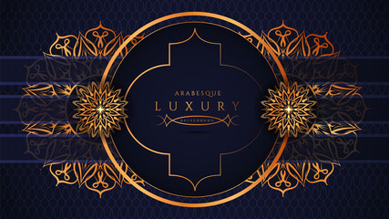 Mandala design with golden arabesque pattern Arabic Islamic east style. Ornamental luxury mandala design