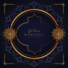 Mandala design with golden arabesque pattern Arabic Islamic east style. Ornamental luxury mandala design