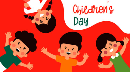 Fototapeta na wymiar Happy children's day background illustration vector.